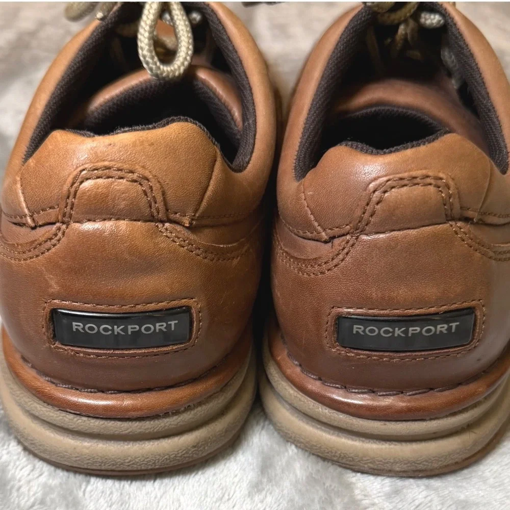 Rockport Mens Size 8 Brown Leather Casual Oxford Shoes Comfort Walking Lace Up